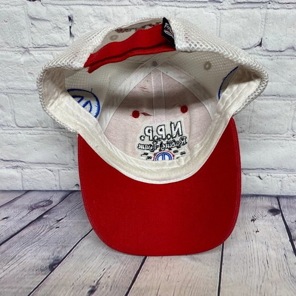 N.P.P Racing Team Hat Cap Strap Back Red White Embroidered Checkered Flag MOPAR - Picture 8 of 13